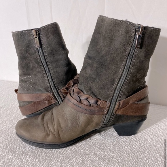 PIKOLINOS Two Tone Brown Leather Round Toe Ankle Boots 36 - Picture 10 of 15